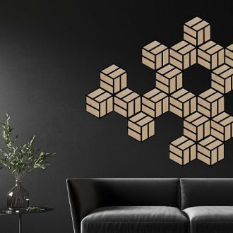 Natúr tölgy fóliás hexago falpanel 30x26 cm