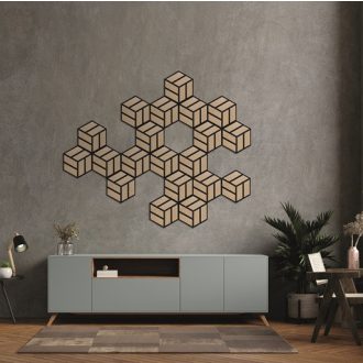 Tölgy furnéros hexago falpanel 30x26 cm