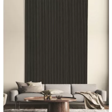 Sötétszürke tölgy furnéros acustico falpanel 240X57 cm