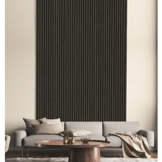 Sötétszürke tölgy furnéros acustico falpanel 267X57 cm